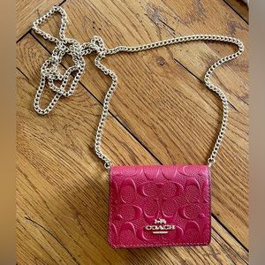 Pink Coach Wallet on a Chain